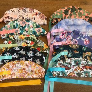 NWOT 10 Euro Scrub Caps Bundle scrub hats surgical caps european scrub hats